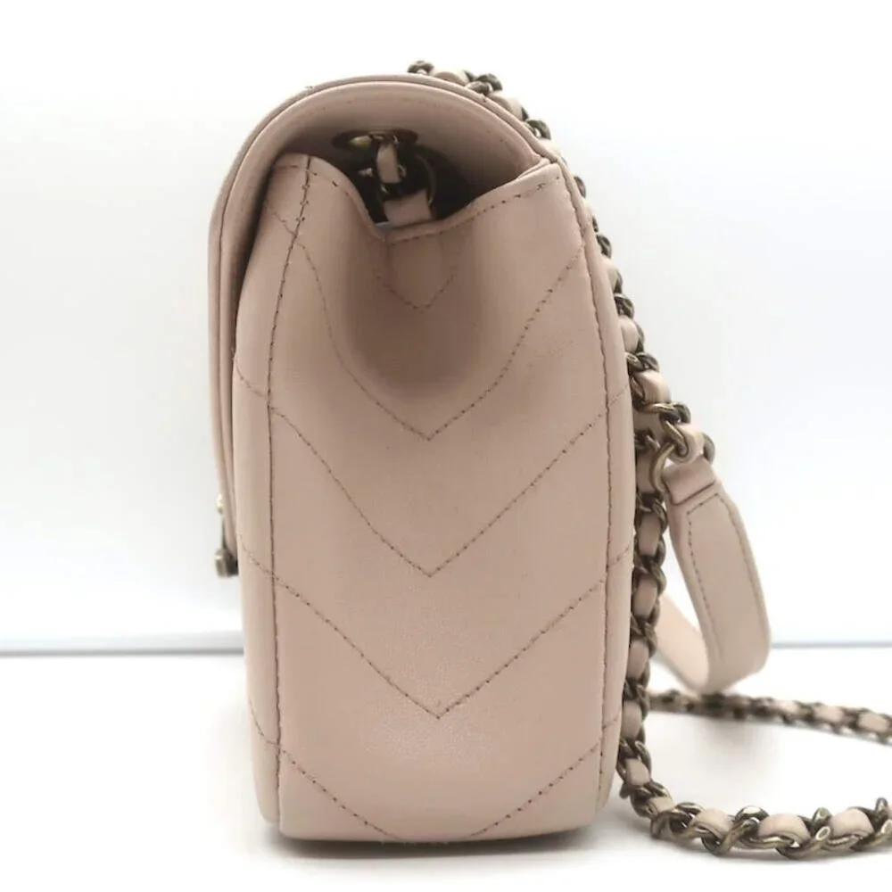Chanel 2016 Coco Envelope Flap Bag Beige Chevron Quilted Leather Crossbody